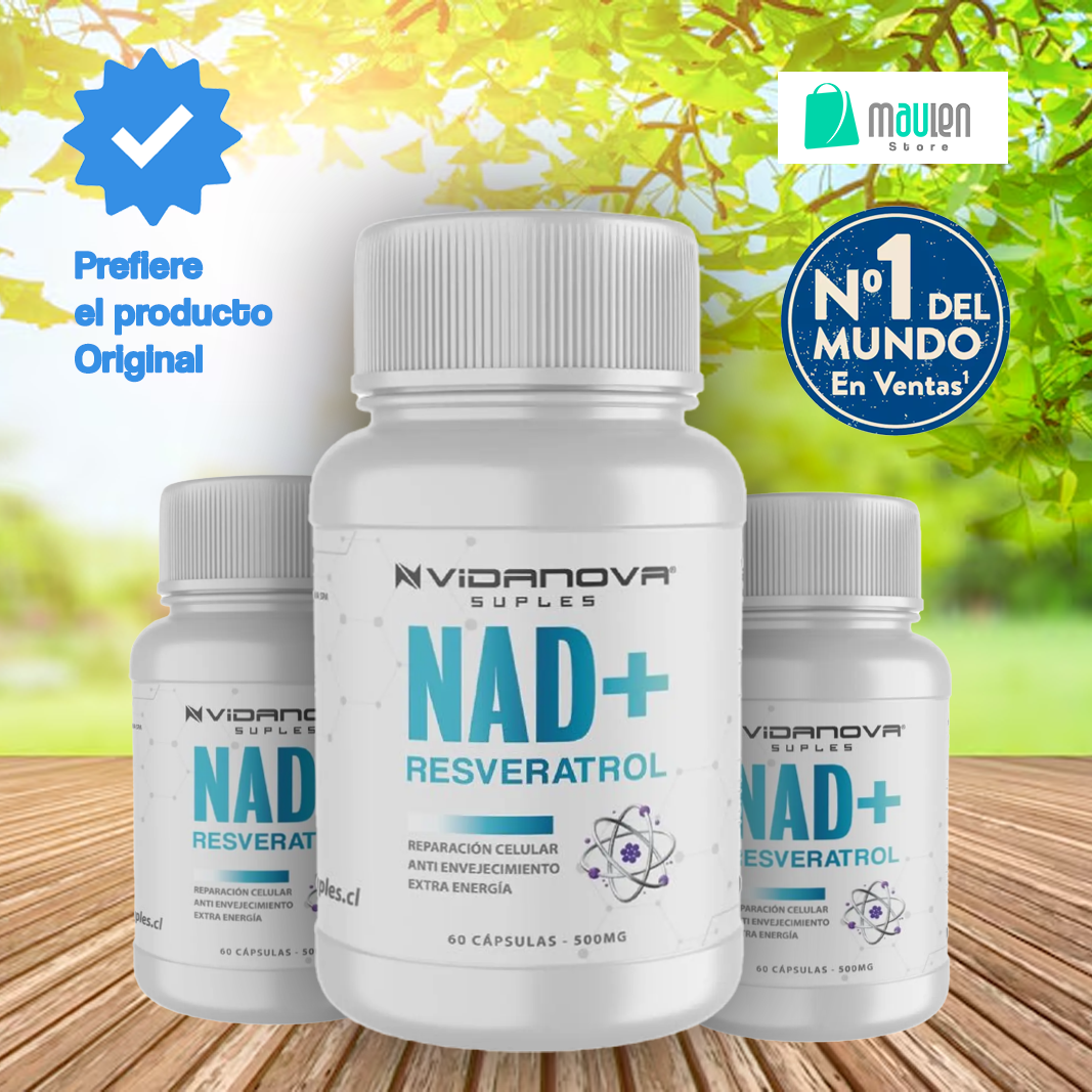 Original NAD+ RESVERATROL 500MG 60 reparación celular/60 Capsulas (incluye ficha tecnica)