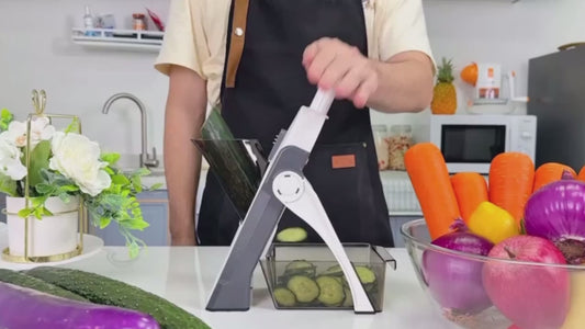 Cortador de Verduras 9 en 1 – Rebanador Multifuncional con Protección para Dedos